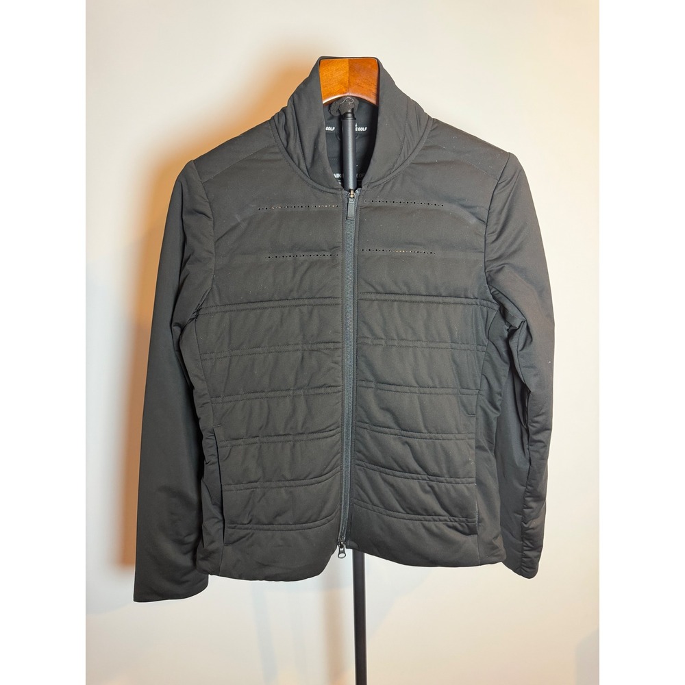 Nike Golf Aeroloft Black Full Zip Quilted Puffer Jacket Womens Small 802904-010